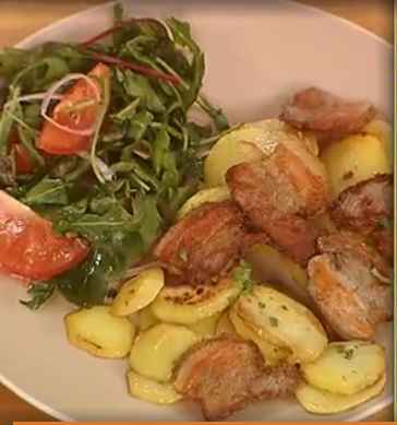 Жареный картофель со шкварками