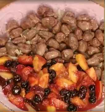 Куриные сердечки с кисло-сладким соусом