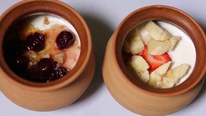 Мацони с фруктами