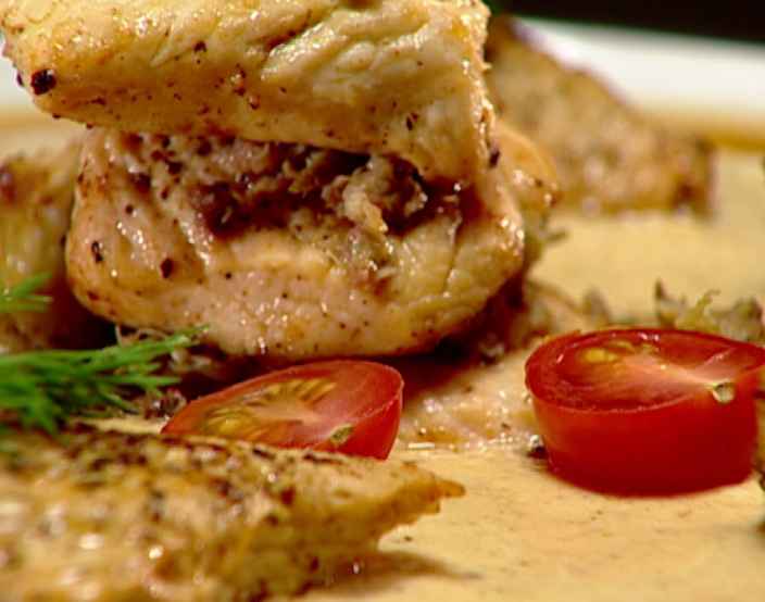 Индейка с сырным соусом