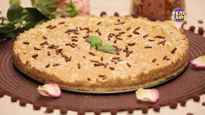 Кофейный пирог с творожной начинкой