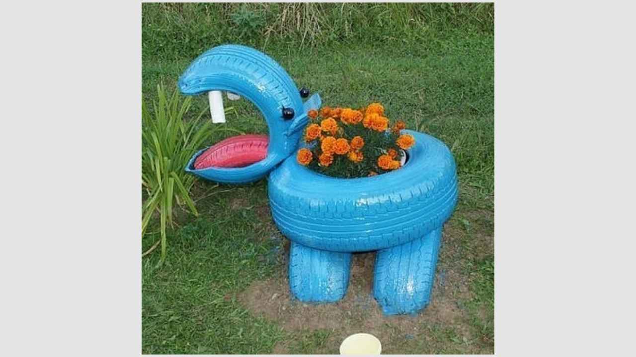 Клумбы из покрышек