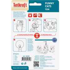 Крючок Tatkraft FUNNY CATS TOM адгезивный, диаметр 8 см, до 3 кг